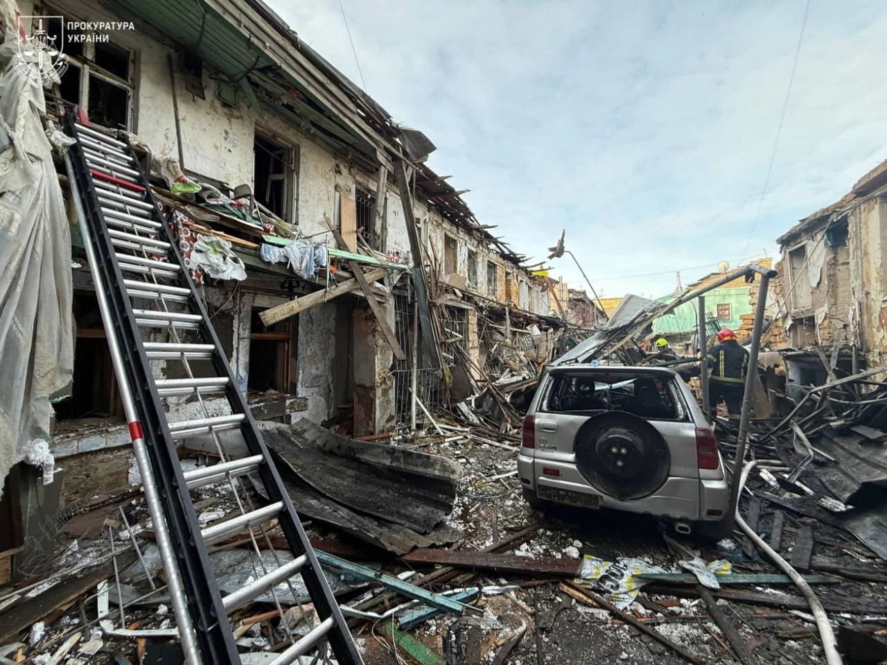Наслідок влучання БпЛА 24 квітня по Одесі
