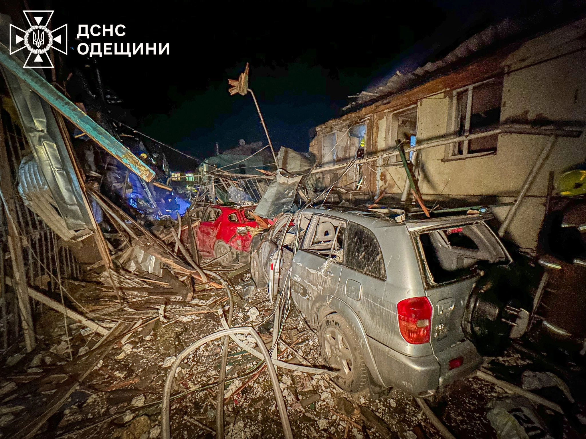 Наслідок влучання БпЛА 24 квітня по Одесі