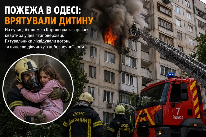 В Одесі під час пожежі у багатоповерхівці врятували 13-річну дівчинку
