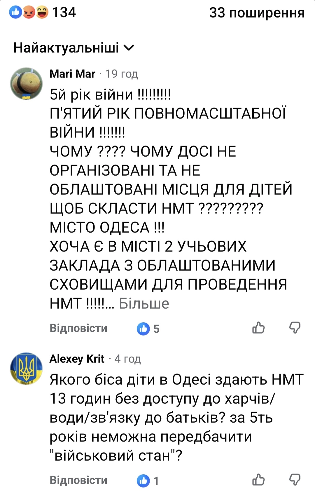 Коментарі батьків