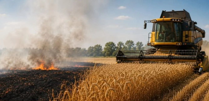 На Одещині за десять днів згоріло понад 15 гектарів пшениці